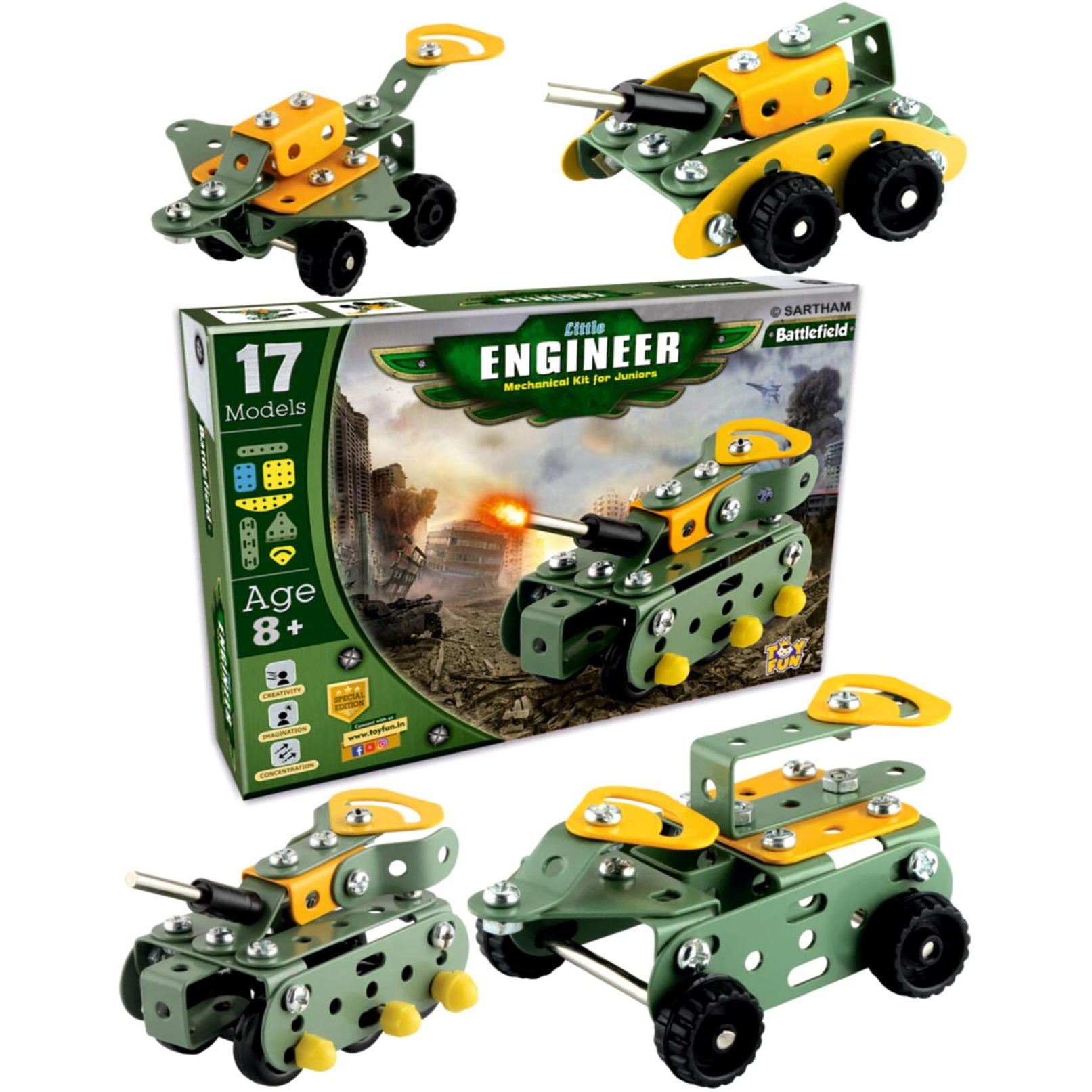 Sartham Educational Toys, Building And Construction Set, Battlefield - Age 8 To 12 | Mechanical Toy Set For Kids | Model Building Kit | Assembly Toys For 8+ Kids | Multicolor