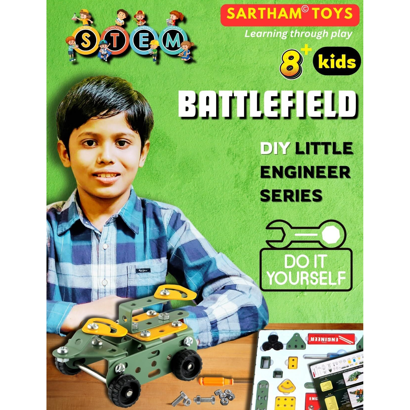 Sartham Educational Toys, Building And Construction Set, Battlefield - Age 8 To 12 | Mechanical Toy Set For Kids | Model Building Kit | Assembly Toys For 8+ Kids | Multicolor