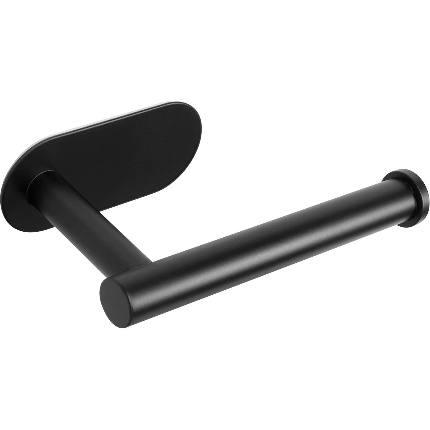 Hasthip Tissue Paper Holder Self-Adhesive, Premium Thicken Sus304 Stainless Steel Rustproof Adhesive Toilet Roll Holder No Drilling For Bathroom, Kitchen, Washroom (1 Pack, Matte Black)