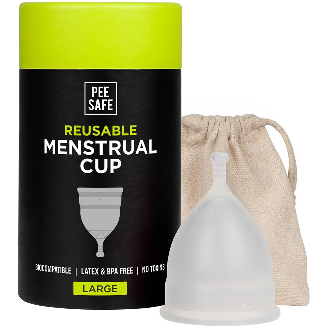 Peesafe Menstrual Cups For Women | Large Size With Pouch And Menstrual Cup Wash 100Ml Combo
