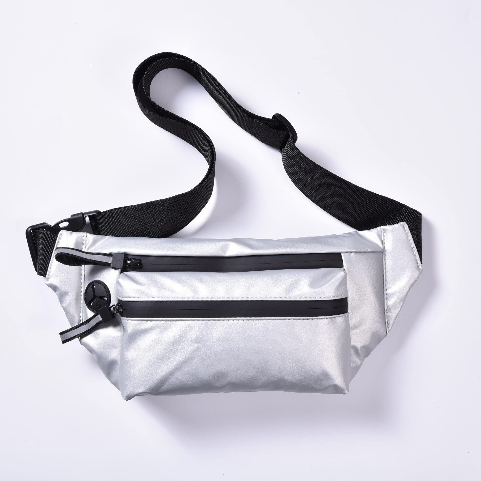 Ketmart Mens And Women Fanny Pack Wasit Bag With Triple Pockets Design Adjustable Large Size Belt Water-Resistant For Men Women Running Workout Hiking Travel Outdoor Picnic. (Silver)