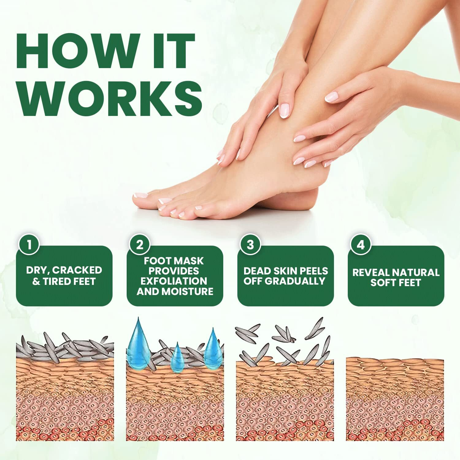 Azah Foot Mask Peeling Feet Mask [Pack Of 2X2] | Foot Peel Off Mask For Cracked Feet | Peeling And Exfoliating Foot Mask For Foot Care At Home | Foot Peeling Mask For Home | Tea Tree Foot Mask Sheet