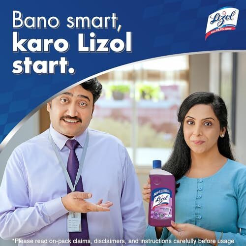Lizol 2 Litre - Lavender, Disinfectant Surface & Floor Cleaner Liquid | Suitable For All Floor Cleaner Mops | Kills 99.9% Germs| India's 1 Floor Cleaner
