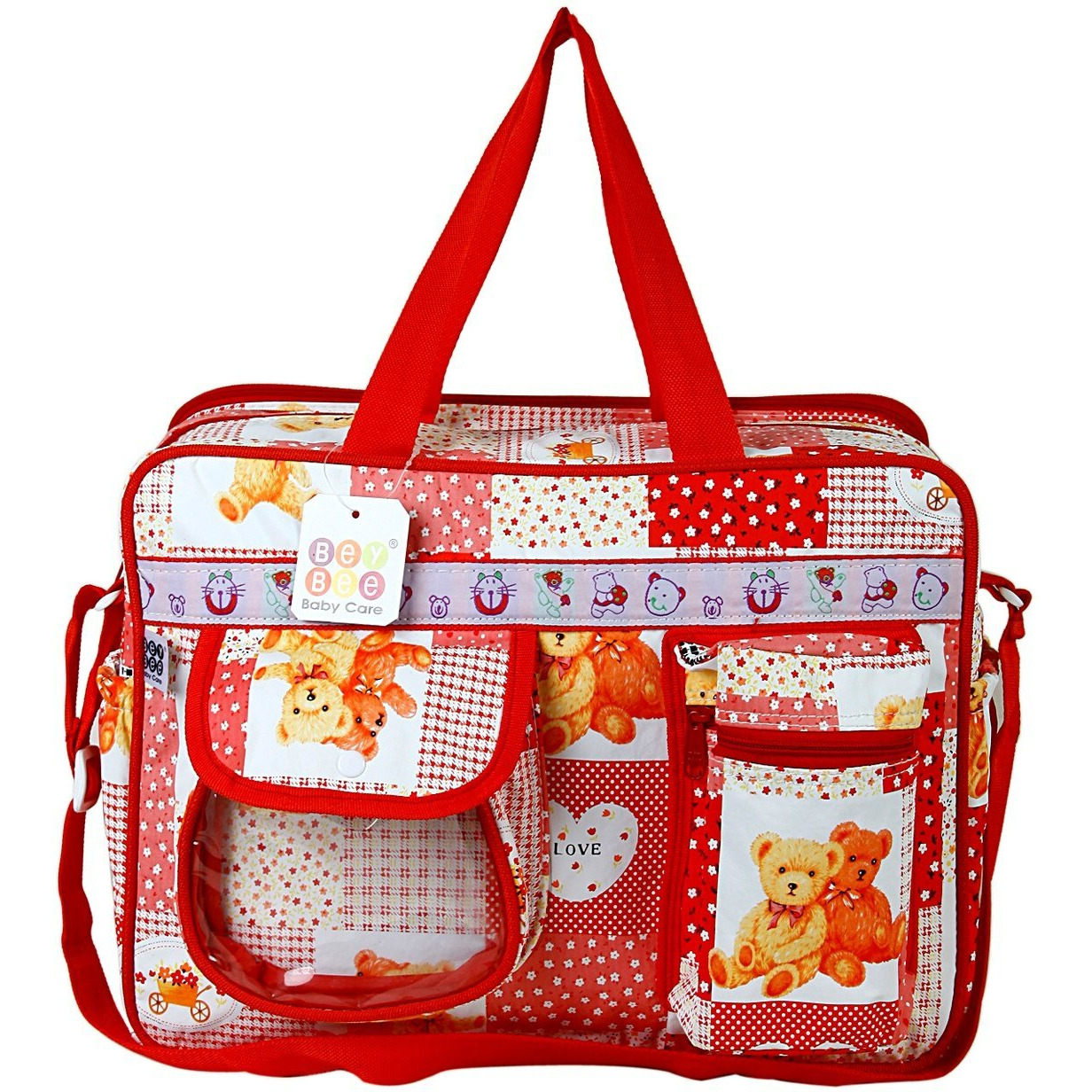 Beybee Baby Diaper Nappy Changing Baby Diaper Bag|Spacious Waterproof Backpack With Multiple Pockets To Easily Organise Baby Essentials|Mummy Bag/Handbag Mama's Bag Travel Bag (Diaper Bag(Red)
