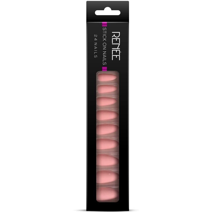 Renee Long Stick On Nails L Mtn 01| 24 Reusable Artificial Fake Nail Set| Lightweight & Long Lasting| Easy To Use| Quick Fix For Festivals & Special Occasions