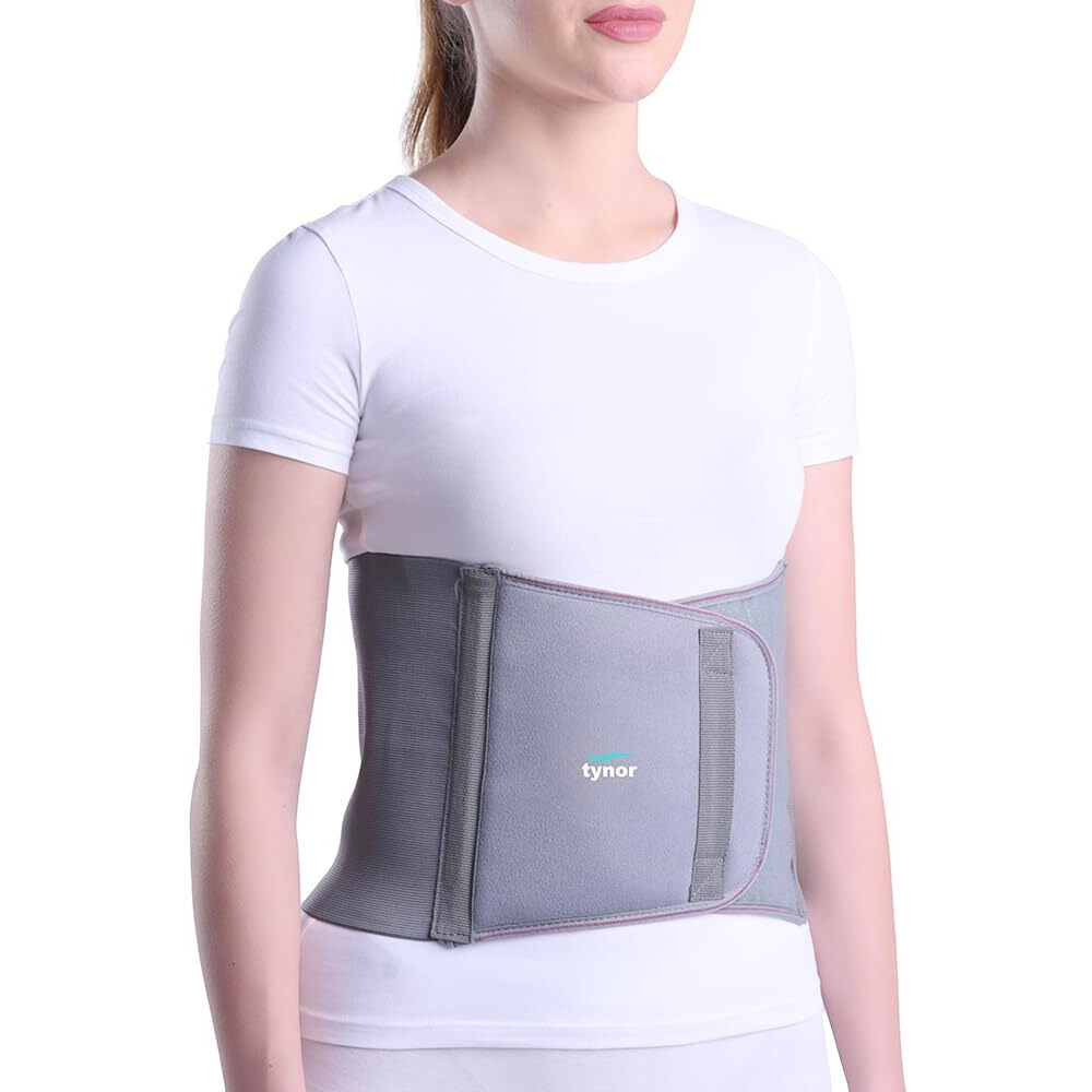 Tynor Abdominal Support 9"/23Cm - Lower Back Support Belt Brace For Men & Women | Breathable, Pain Relief & Recovery, Pack Of 1 (Grey, Medium)