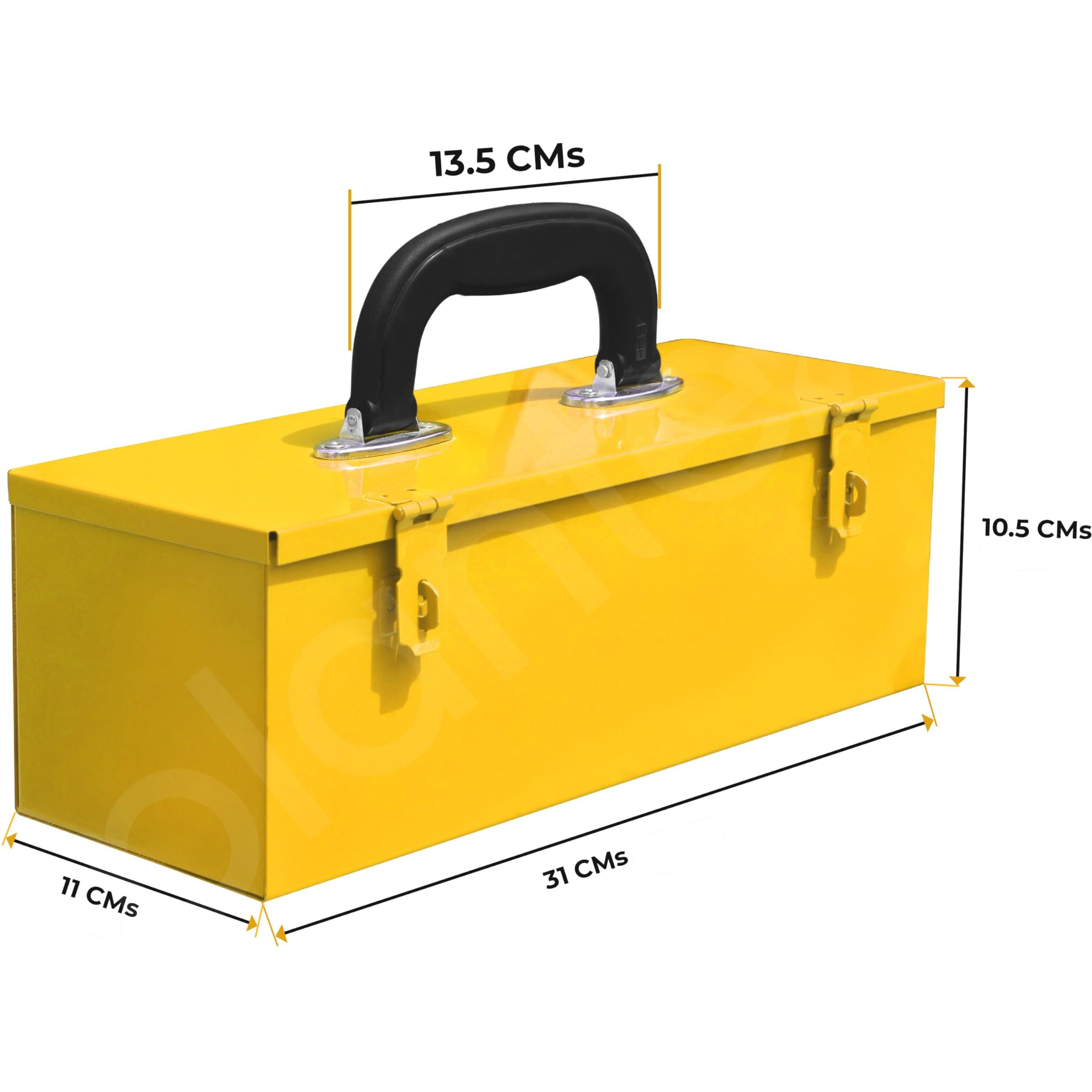 Plantex 12-Inch Metal Tool Box For Tools/Tool Box Empty For Home Use/Compact Tools Box (Yellow) 31 X 11 X 10.5 Cm