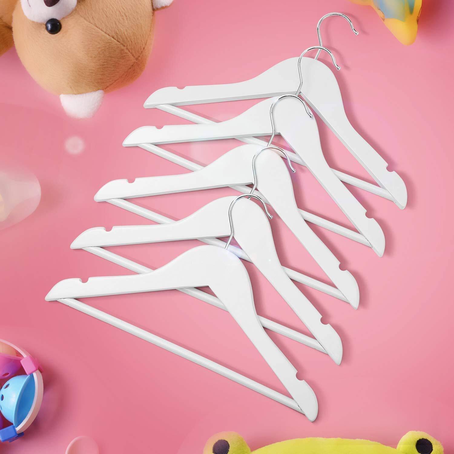 Evolluxi Lotus Wooden Hangers, Solid Wood Shirt Hangers,Dress Coat Jacket Clothes Hangers,With Extra Smooth Finish, 360 Degree Swivel Hook(Retro) (White, 6)