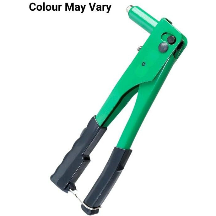 Homdum Non Slip 10 Inch Rivet Gun And Rivets, Riveter Nail Gun, Pop Riveter With 150 Aluminum Blind Rivets (Green Yellow).