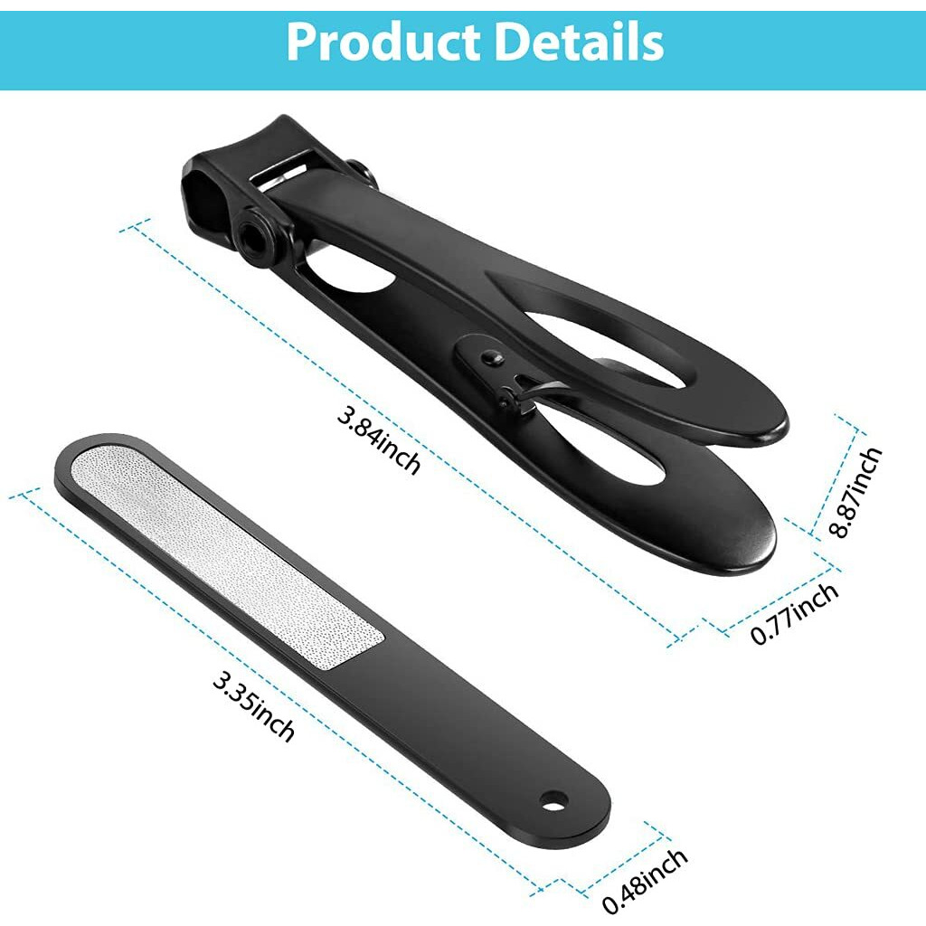 Maycreate Nail Cutter For Men Toe Nail Cutter For Thick Nails Cutting Clipper Trimmer For Women Wide-Opening Sharp Jaws Stainless Steel Large Nail Clippers Set With Nail File