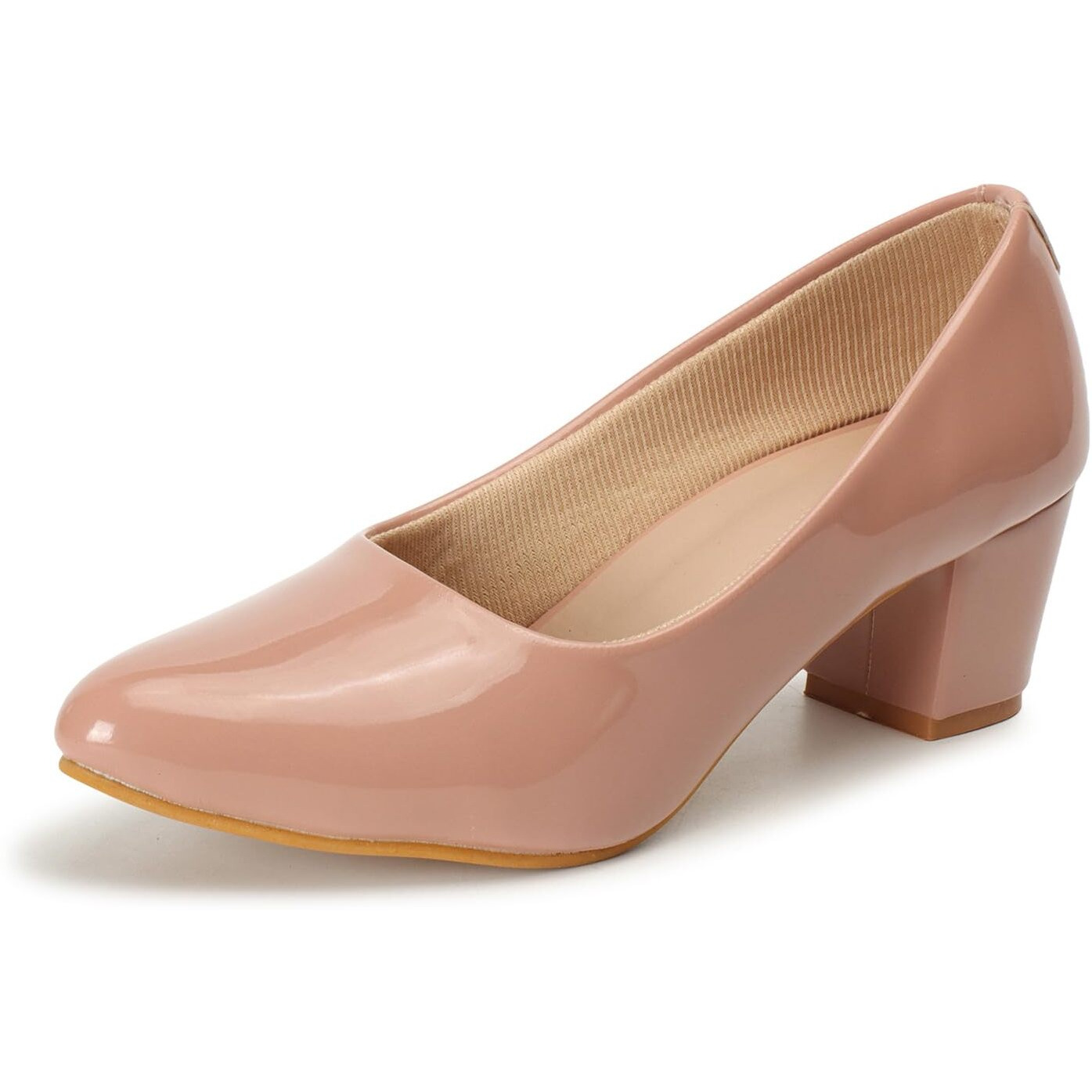 Denill Women's Pump Block Heel, 3 Uk - Peach