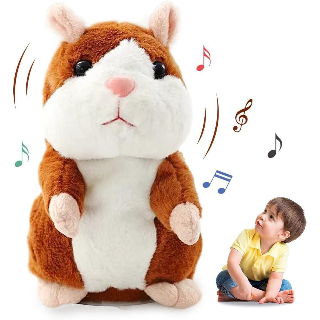Shinetoy Entertain Kids Toddler Toys For Ages 2-4 Talking Hamster Repeats What You Say, Interactive Kids Gift, Easter Basket Stuffers For Kids Boys Girls Gifts For 1.5+ Year Old Baby, Child