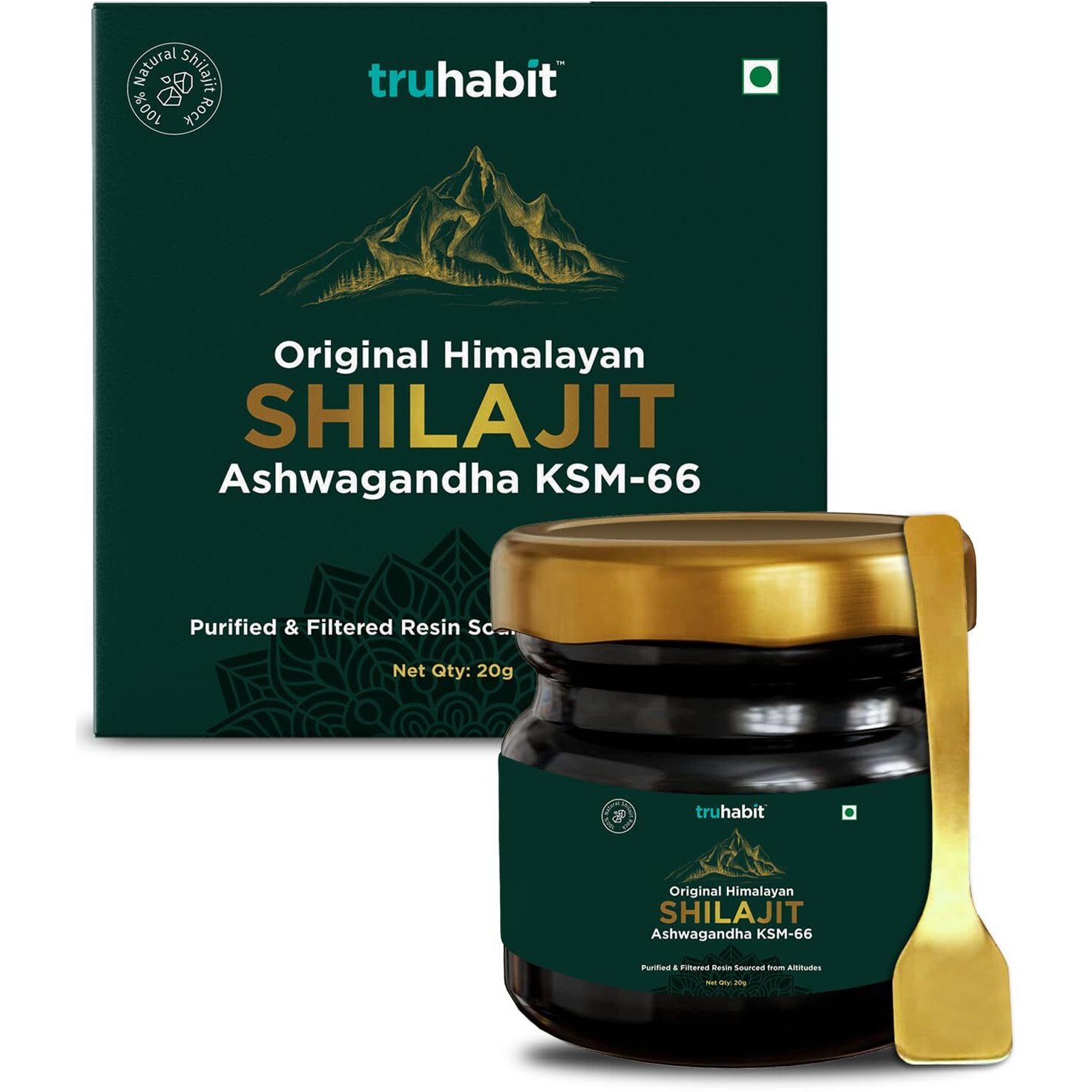 Truhabit Original Himalayan Shilajit, Shilajeet Original, Silajit For Man/Woman (20G), Shilajit Original Resin, Silajit Original Himalayan Natural Stamina Booster (Sj Ashwa)