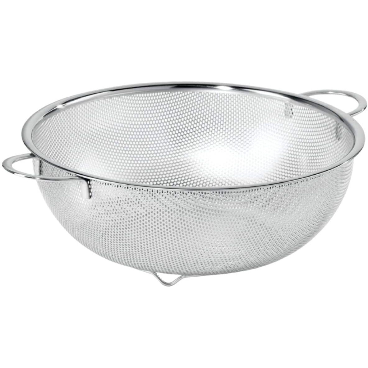 Freshome Multipurpose Stainless Steel Collander For Washing Fruits, Vegetables Filter Easily In The Kitchen Bowl (Medium) 28.5X10 Centimeters, Silver