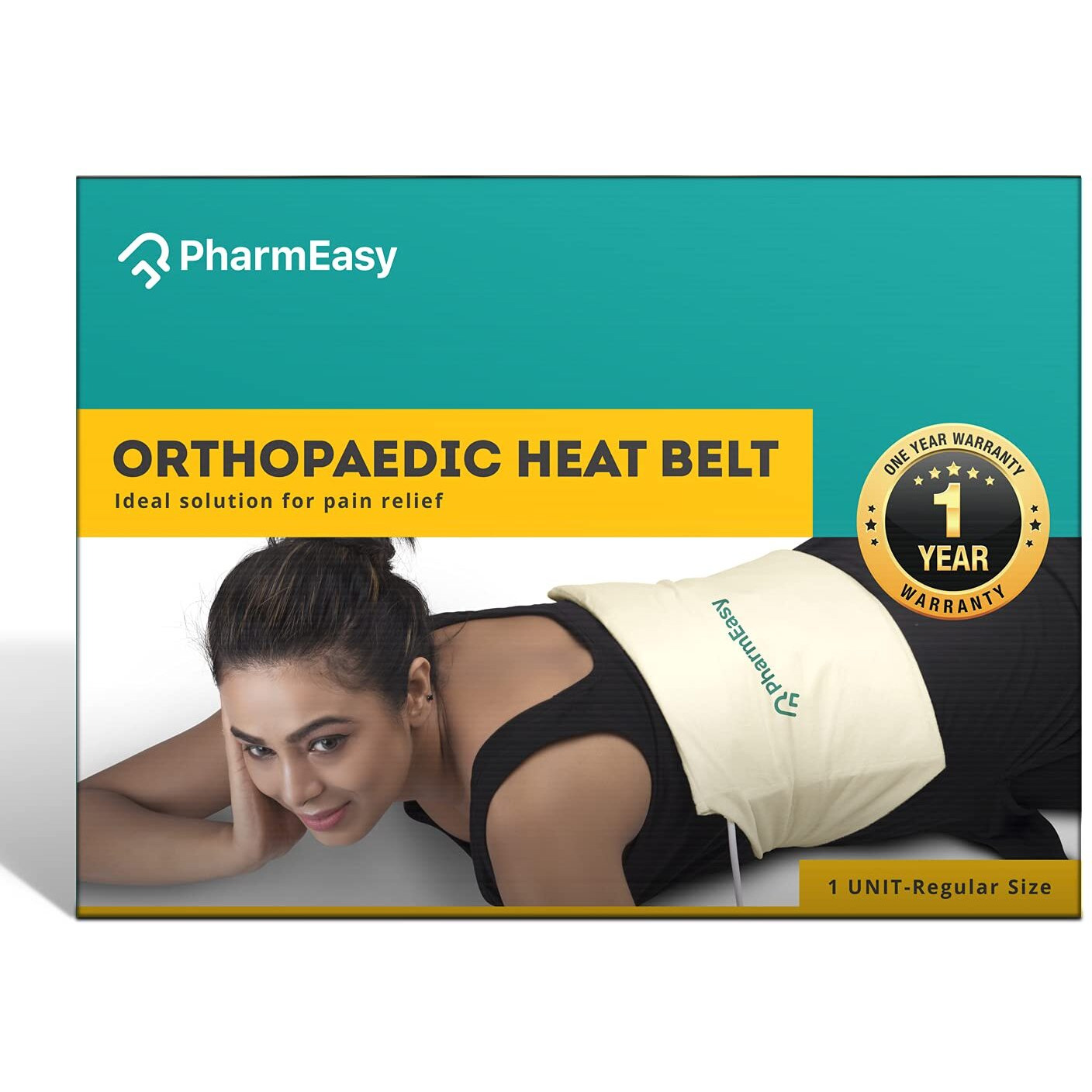 Pharmeasy Electric Heating Pad -Regular Size For Back Pain Relief | Heat Belt With Temperature Controller For Lower Back, Knee, Shoulder, Period Cramps & Neck | Hot Heating Belt