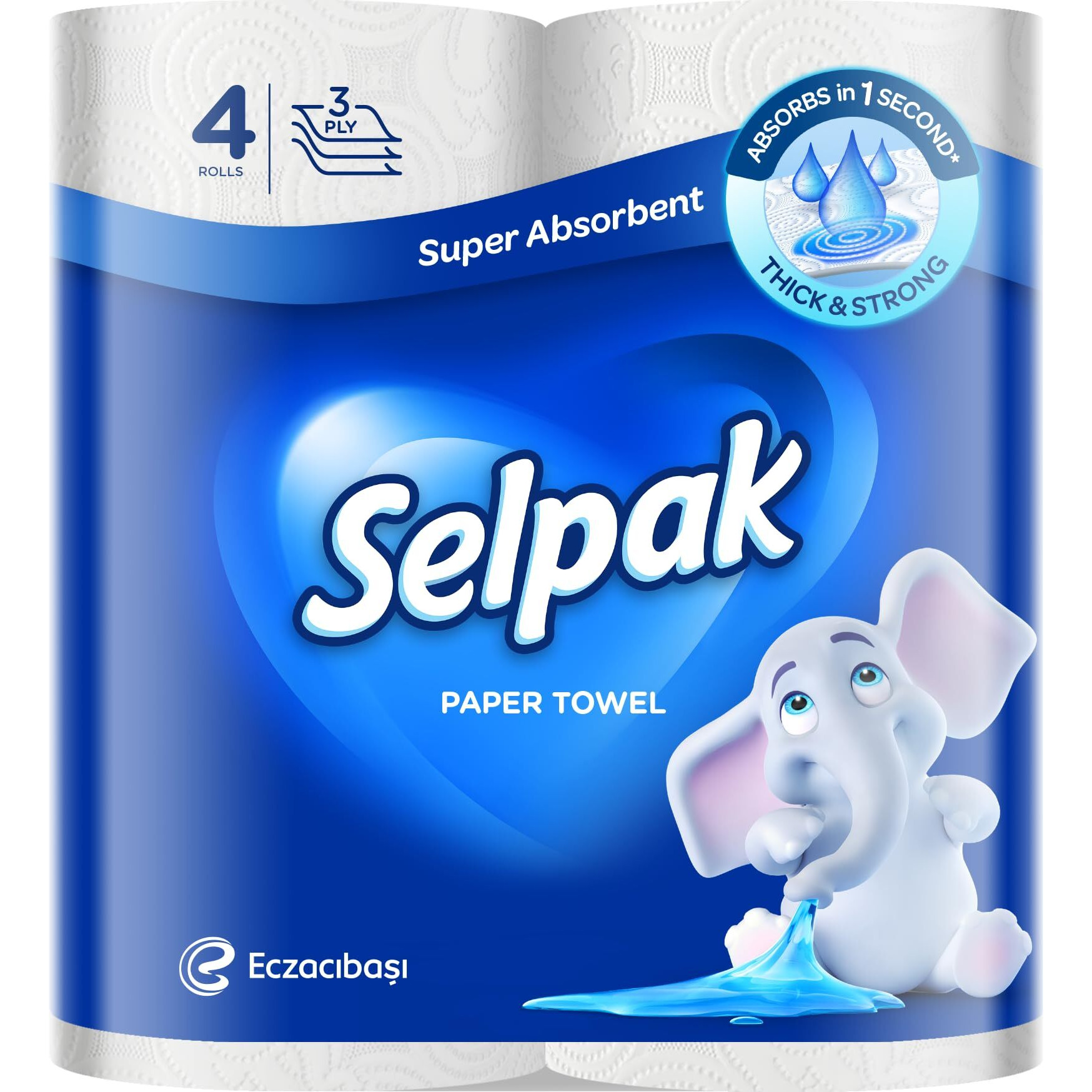 Selpak Kitchen Towel Paper - 3Ply (4 Rolls/Pack)