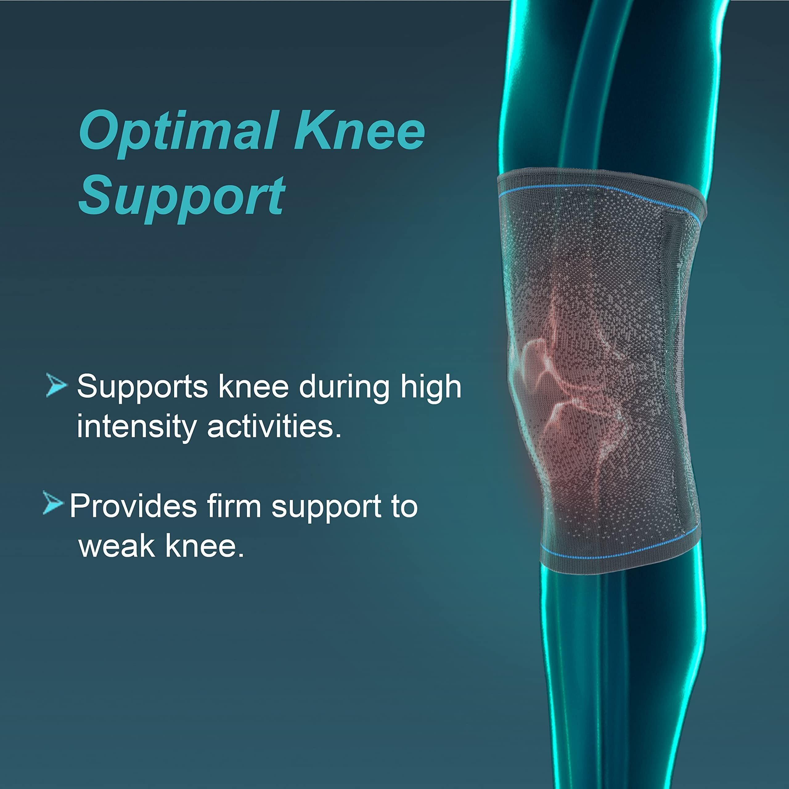 Tynor Knee Support Urbane | Support For Pain Relief & Comfort For Men & Women | Breathable Compression For Gym, Exercise, Workout & Running, Pack Of 1 (Grey, Medium)
