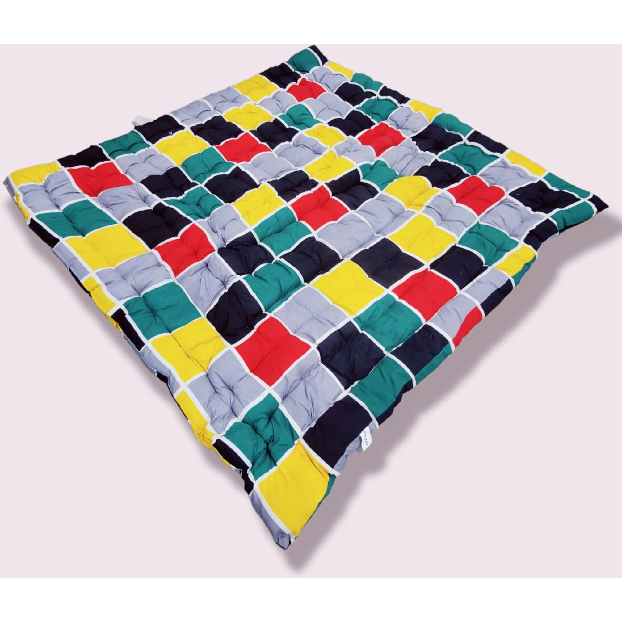 Deevine Craft Soft Cotton Quilt Foldable Movable Picnic Light Weight Filled Single Firm Mattress| Gadda (3D Design Printed, 1 Sleeping Capacity, 3 X 6 Ft Or 72 X 36 Inches) (Multicolor Boxes)