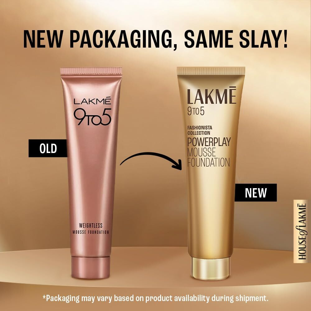 Lakm 9 To 5 Weightless Mousse Foundation, Rose Ivory (25 Gm) | Natural Matte Finish Foundation Cream | Mousse Long Lasting Foundation, All Skin Type