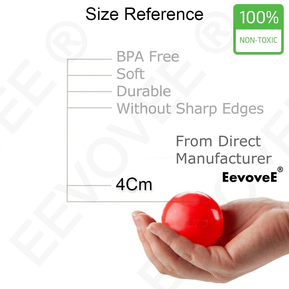 Eeovee, 150 Pcs 4 Cm Soft And Safe Multi Colour Fun Packed Plastic Pool Balls For Kids. 8 Colorful, Stimulating And Easy-To-Grasp Plastic Balls For Kids With Soft Edged Balls. (Bpa-Free And Non-Toxic Plastic Balls For Kids - Isi 9873 Safety Certified)