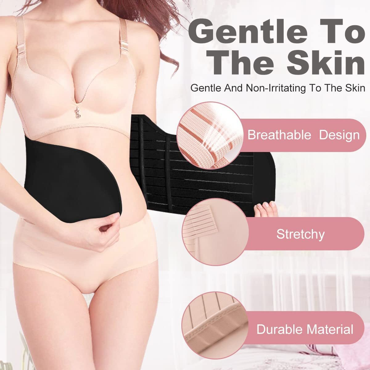 Pletheon Post Pregnancy Belt For Belly, Waist & Pelvis Slimming Belt For After Delivery C-Section Abdomen Belt Postpartum Stomach Wrap Abdominal Belt (Free Size)