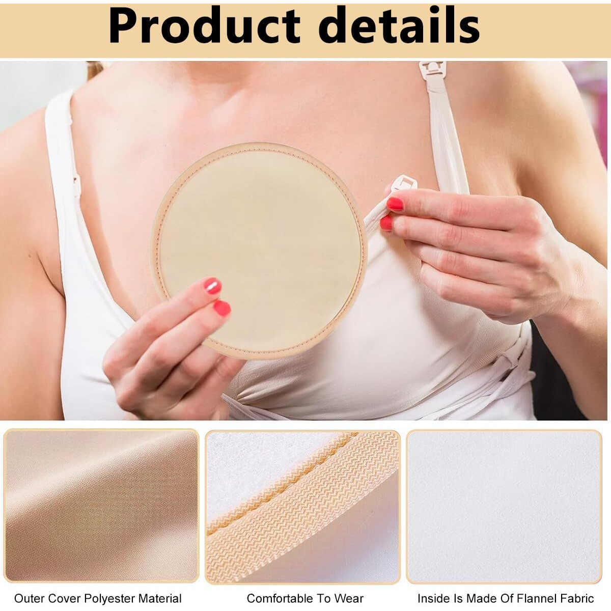 Hannea 4Pcs Castor Oil Pack For Breast, Reusable Organic Castor Oil Pack Wrap, Castor Oil Nursing Pads, Soft Flannel Castor Oil Breast Pads Nursing Pads For Comfort Relaxing Daily Use