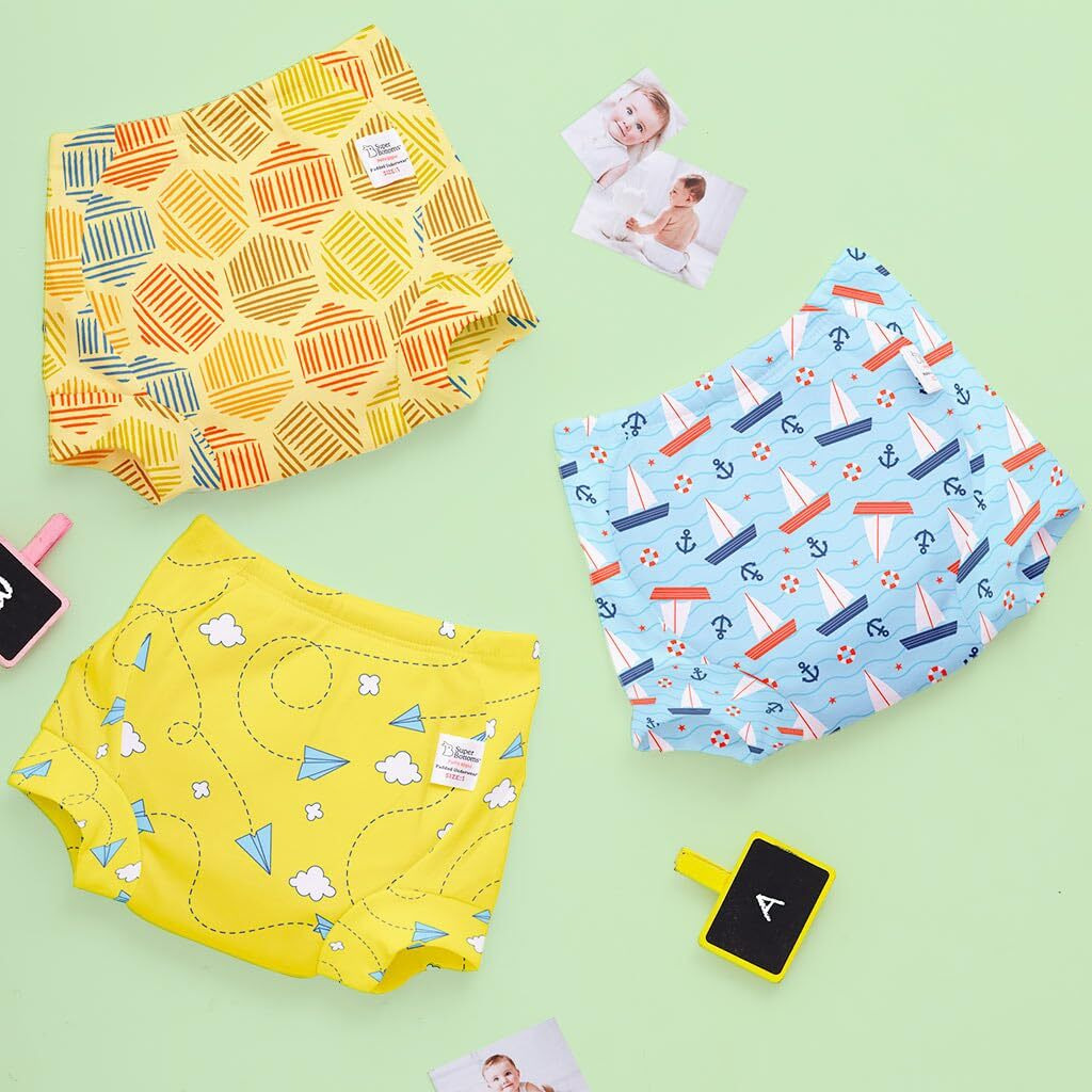 Superbottoms Padded Underwear For Babies | For Potty Training & Mess-Free Diaper-Free Time | 3 Layers Of Cotton Padding | Absorb 1 Pee | Pull-Up Style Potty Trainers