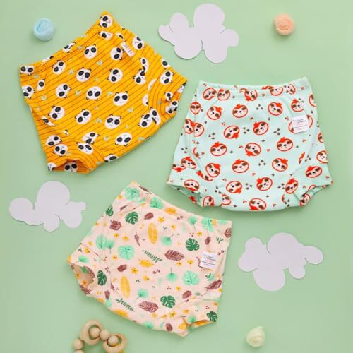Superbottoms Padded Underwear | For Potty Training & Mess-Free Diaper-Free Time | Prevents Pee Puddles | 3 Layers Of Premium Cotton Padding (No Sponge) | (Jungle Jam, Size 2, Pack Of 3)