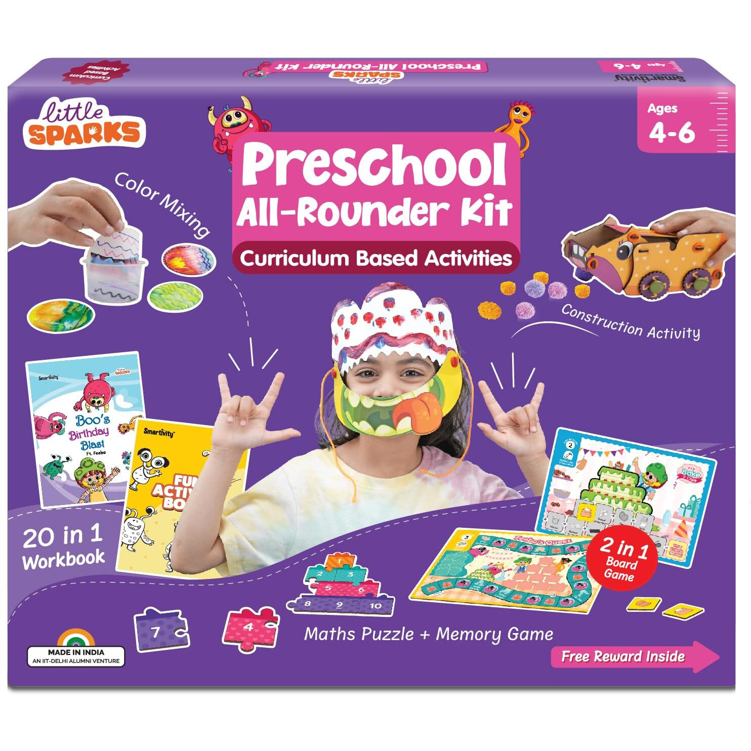 Smartivity Little Sparks Pre-School Learning Kit For Kids Age 4,5,6 Years Old, Gift Toy For Boys & Girls 4,5,6 Years Old, Educational Toys/Curriculum Based Activity Kit, Fun Birthday Gift