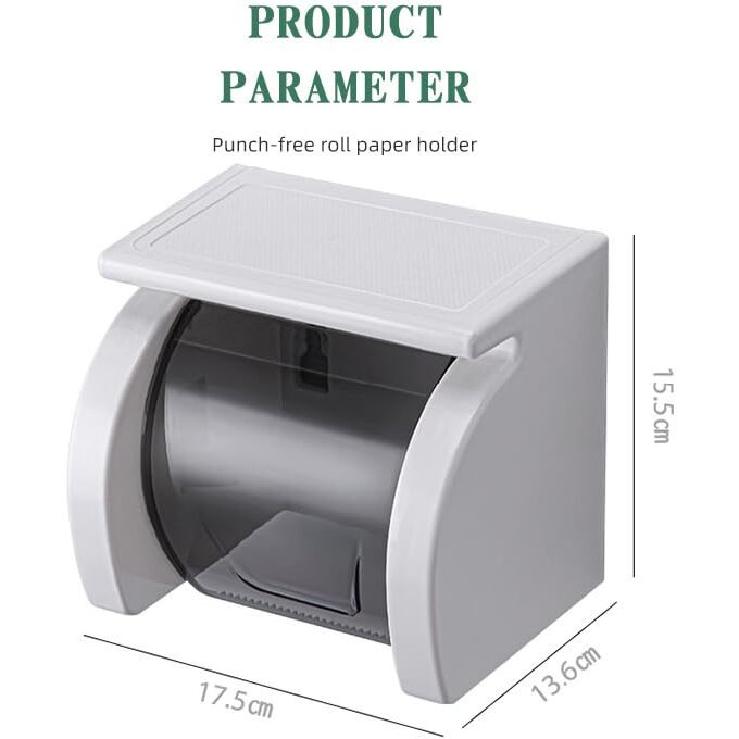 Volo Toilet Paper Holder,Self-Adhesive Roll Holder Paper, Planes Tissue Holder Type Of Wall Mounting Support,Telephone Holder Plastic Bathroom Dispenser,Toilet Tray Transparent/Black.(Pack Of 1)