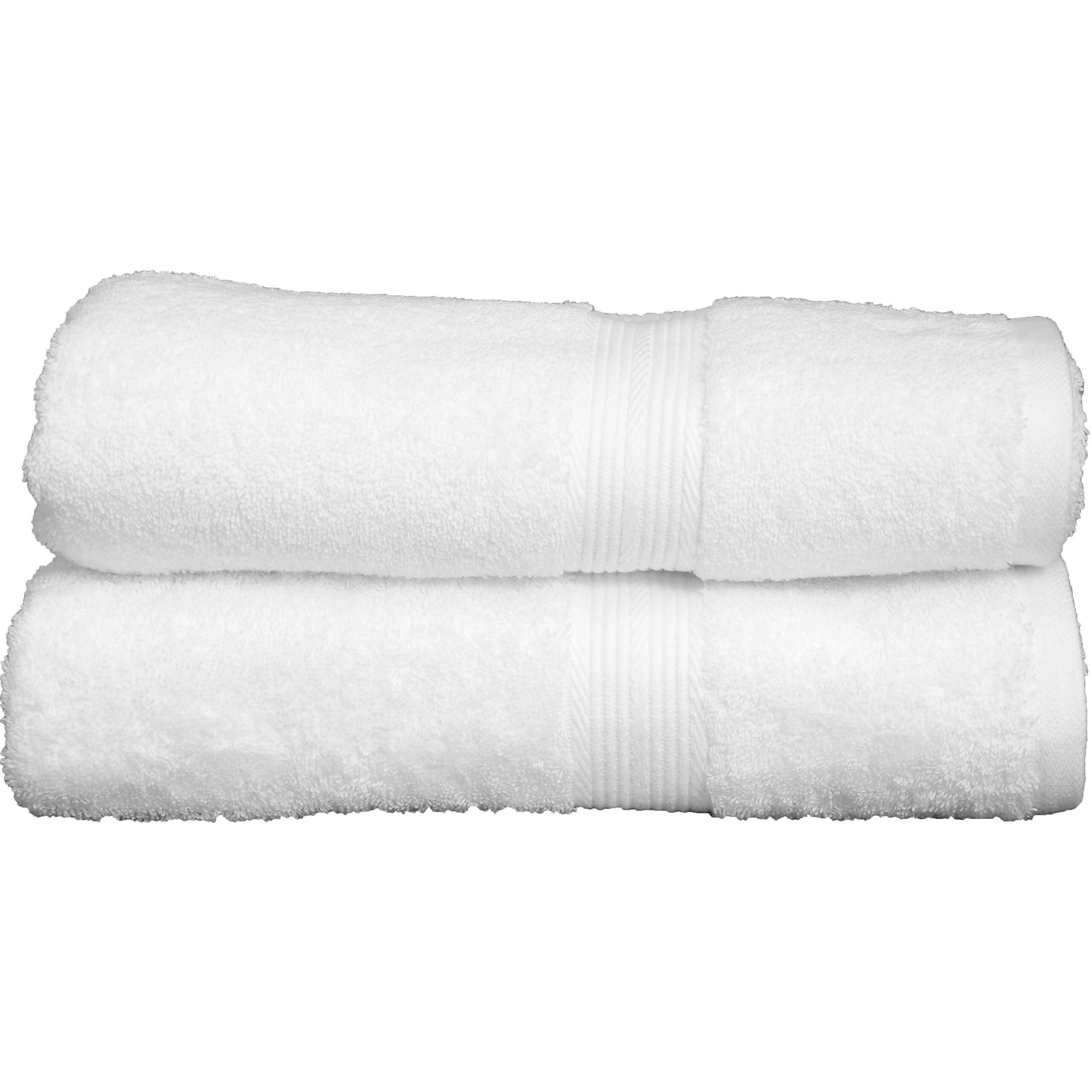 Trella 100% Cotton 2 Piece 500 Gsm Large Cotton Bath Towel Set  140 X 70 Cm (White White)