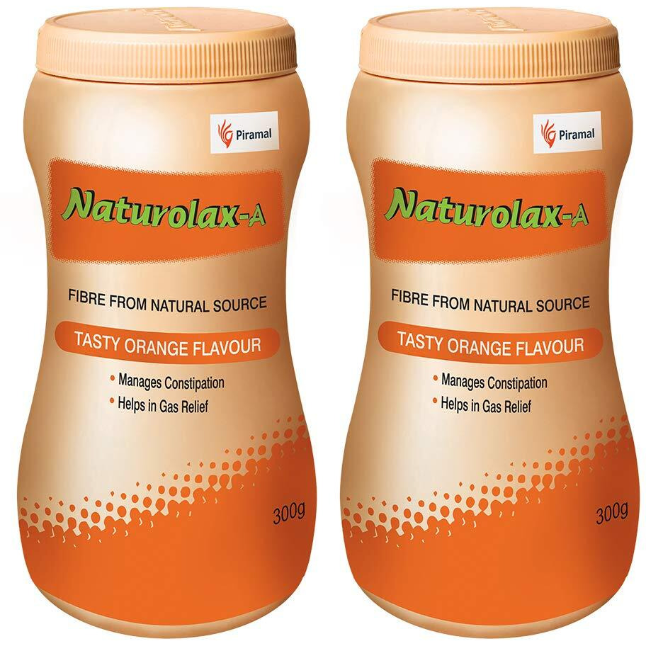 Naturolax-A Isabgol Powder |300G - Pack Of 2| Psyllium Husk Powder | Non-Habit Forming Isabgol - Ayurvedic Formula| Fiber Supplements For Digestion| Effectively Relieves Constipation|Orange Flavoured