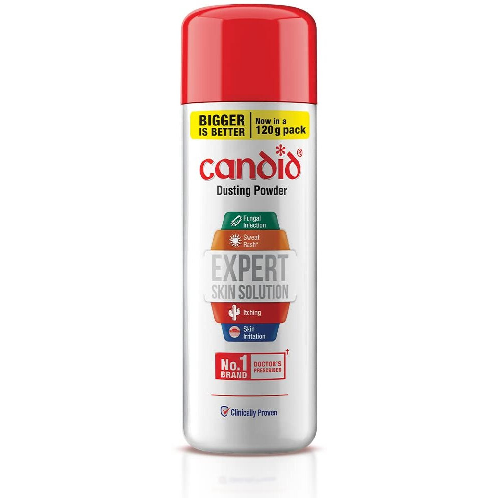 Candid Dusting Powder | Expert Skin Solution |Doctor's Prescribed No.1 Brand | Prevents Sweat Rash, Itching, Fungal Infection & Skin Irritation | Anti-Fungal Powder | Clotrimazole | 60G | Pack Of 10