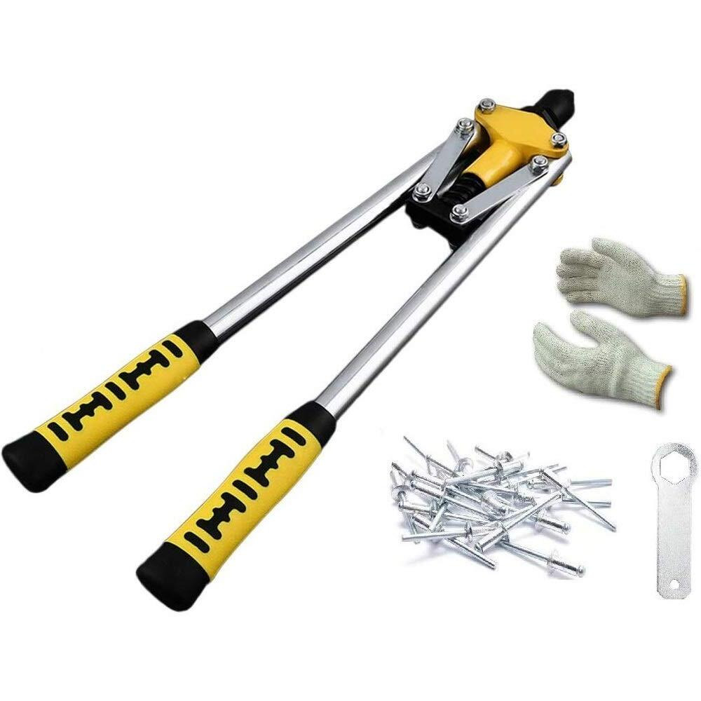 Inditrust Dream 17 Inch (425Mm) Hand Riveter Gun, Riveting Tool Fast Hitting Rivet Gun With Rivets And Gloves (With 30 Rivets)