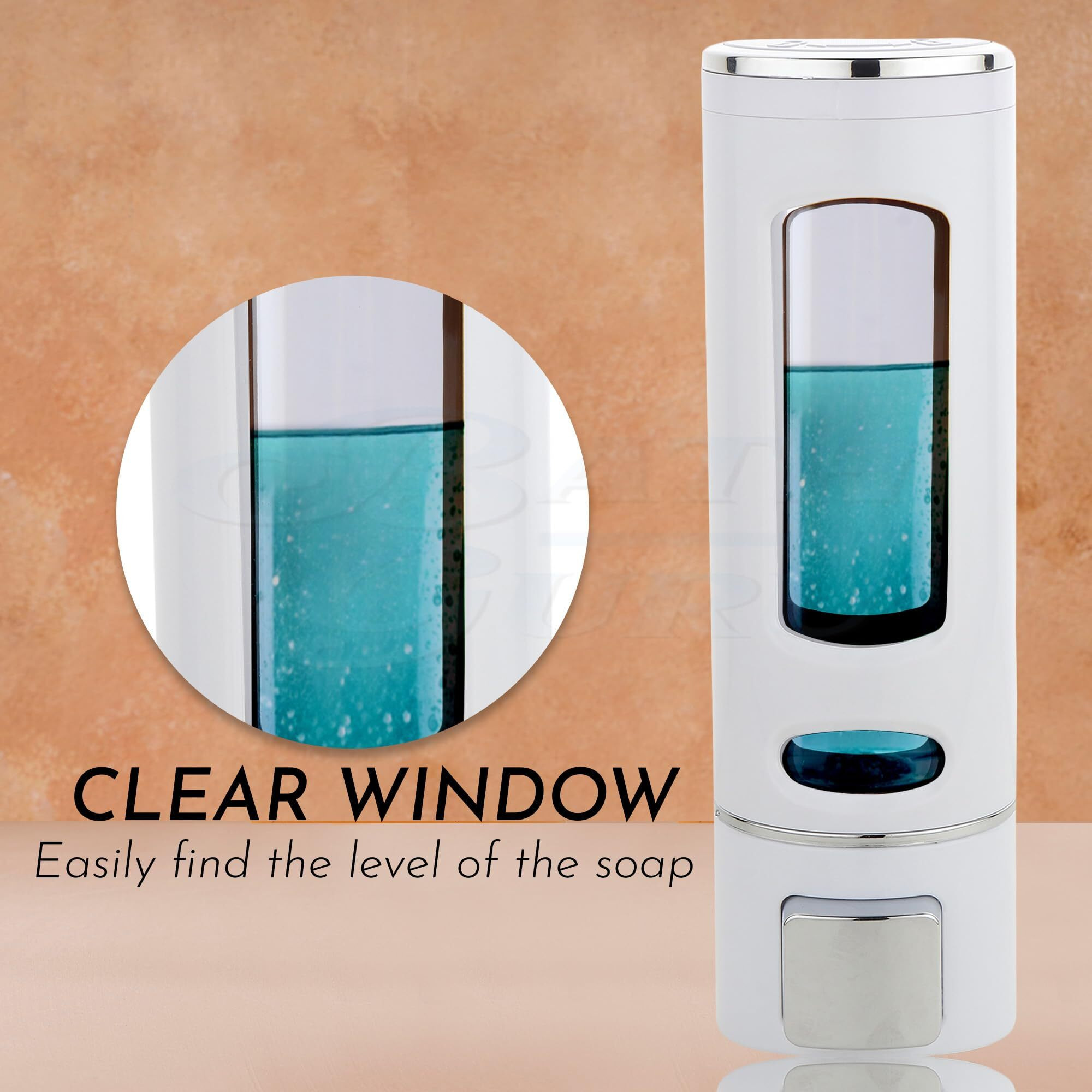Bath Guru Abs Plastic Wall Mounted Soap Shampoo Conditioner Hand Wash Gel Dispenser Liquid Soap Sanitizer Dispenser For Bathroom Basin Kitchen Sink 400 Ml Pack Of 3 White