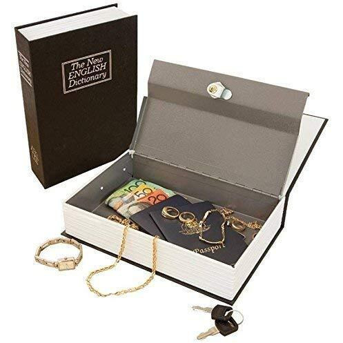 Gnexin Metal Hidden Secret Book Safe Security Dictionary Jewelry Locker Vault Box, Multicolor
