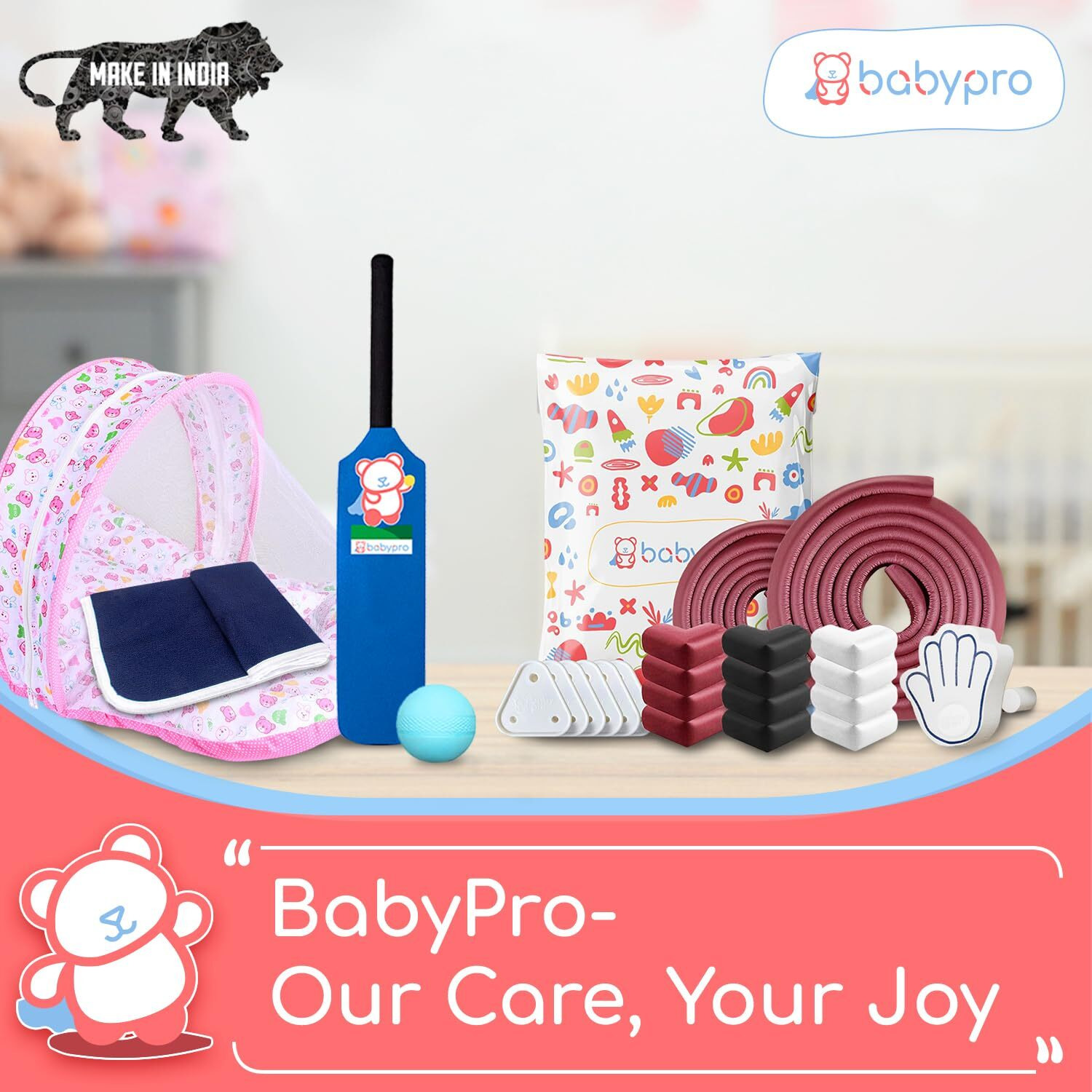 Babypro Foam Cricket Bat & Ball Set, Designed For Kids Aged 3 Years, Easy-Grip Handle, Perfect For Both Indoor & Outdoor Play, Bat And Ball For Kids 2-5 Years