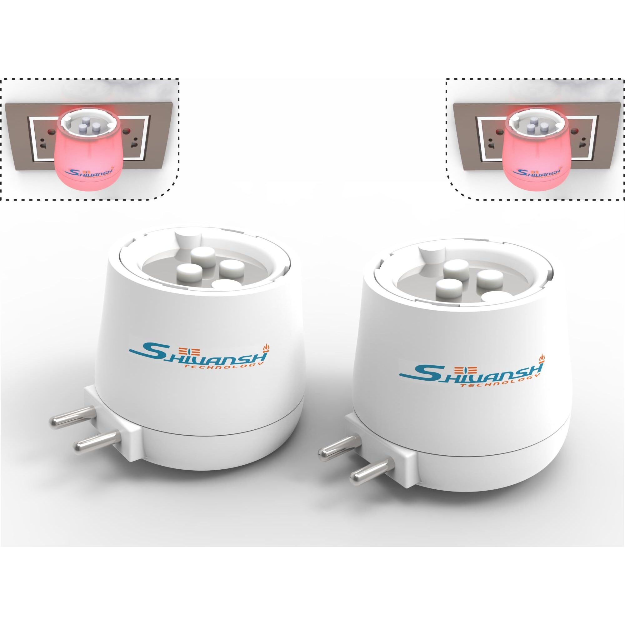 Shivansh Technology Plastic Multipurpose Camphor Oil Diffuser With Night Lamp,Kapoor Dani,Aroma Diffuser,Incense Burner,Relax&Rejuvenate With Our Oil Diffuser&Night Lamp(Red Light Pack Of 2)