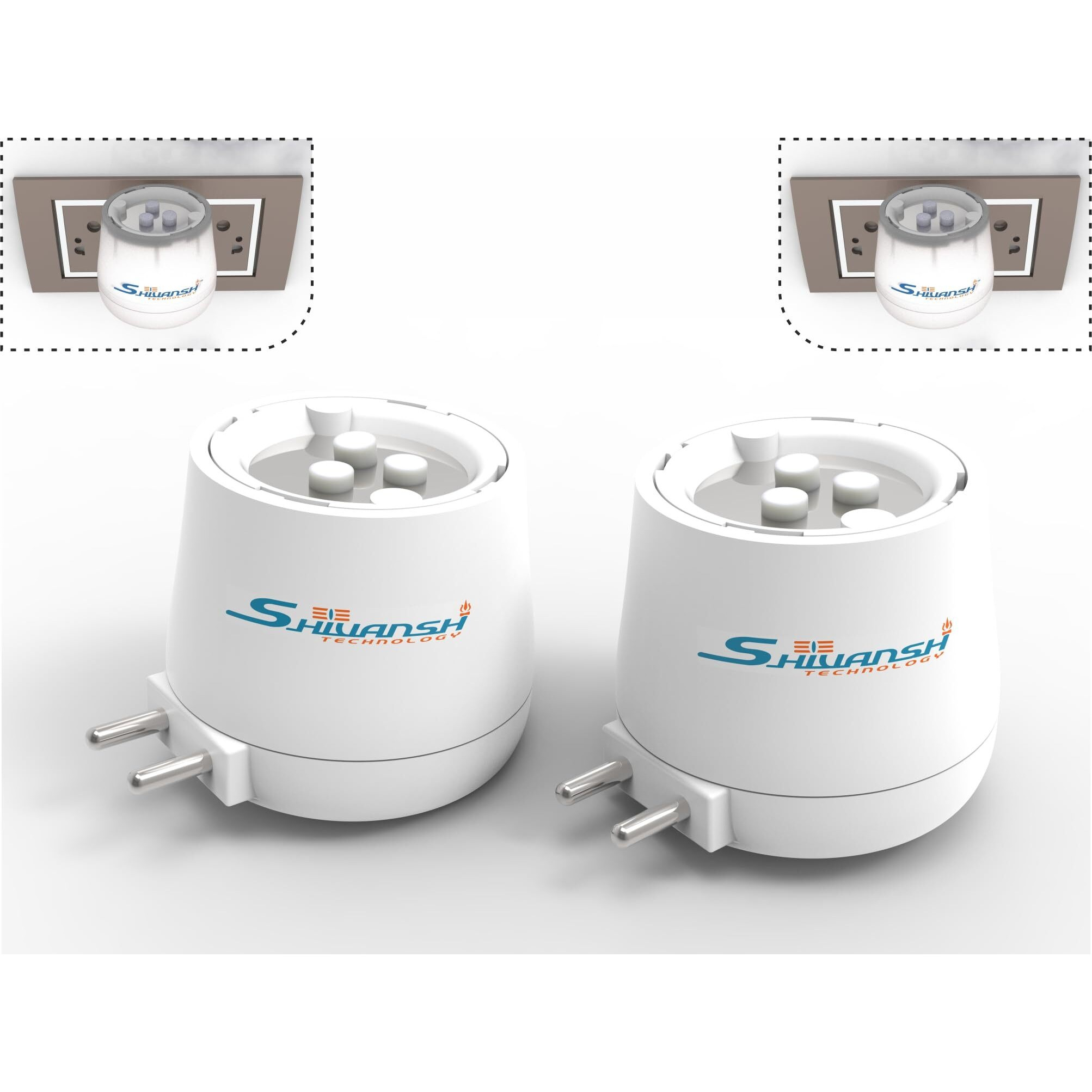 Shivansh Technology Plastic Multipurpose Camphor Oil Diffuser With Night Lamp,Kapoor Dani,Aroma Diffuser,Incense Burner,Relax And Rejuvenate With Our Oil Diffuser &Night Lamp (White Light Pack Of 2)
