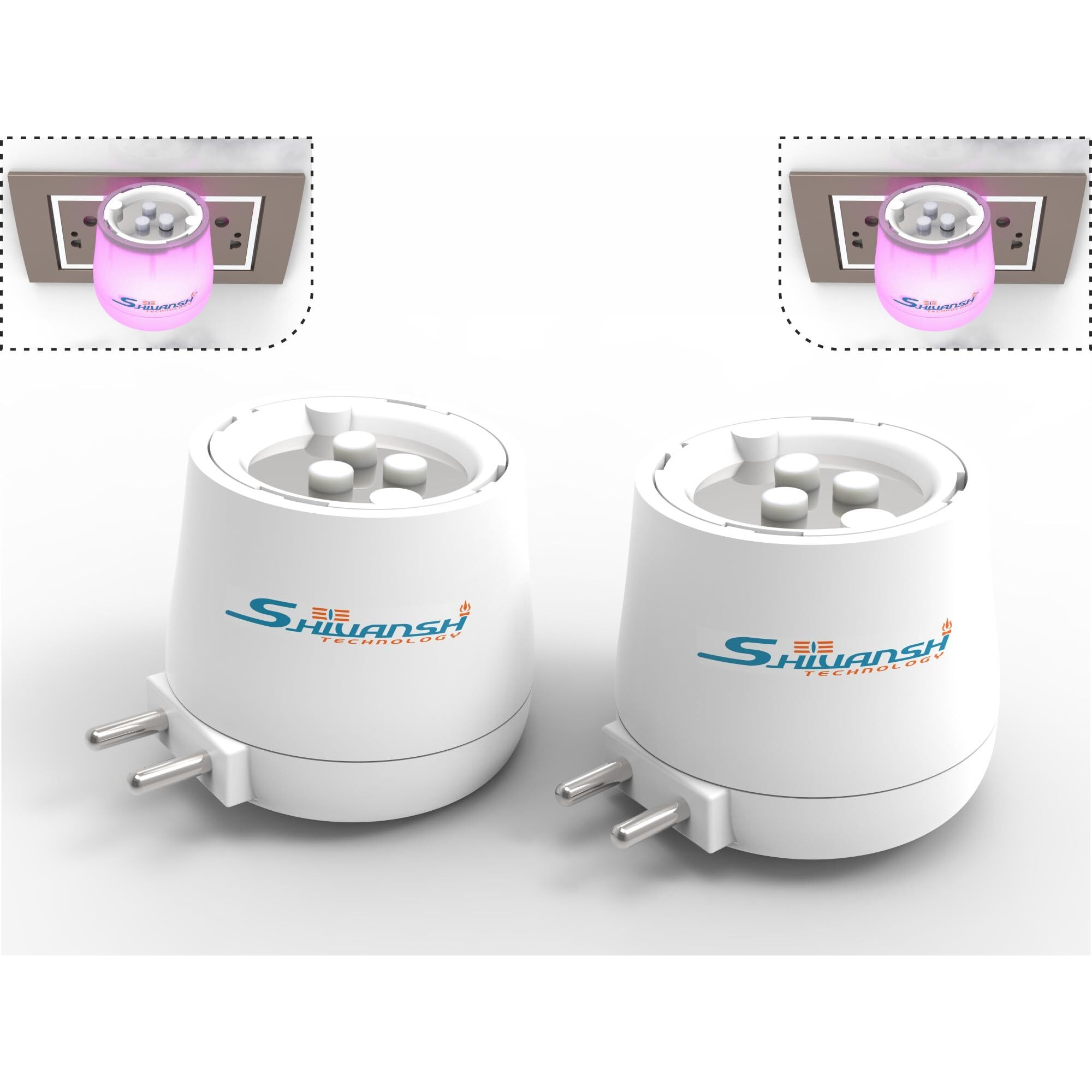 Shivansh Technology Plastic Multipurpose Camphor Oil Diffuser With Night Lamp, Dani,Aroma Diffuser, Incense Burner, Relax And Rejuvenate With Our Oil Diffuser And Night Lamp (Pink Light Pack Of 2),