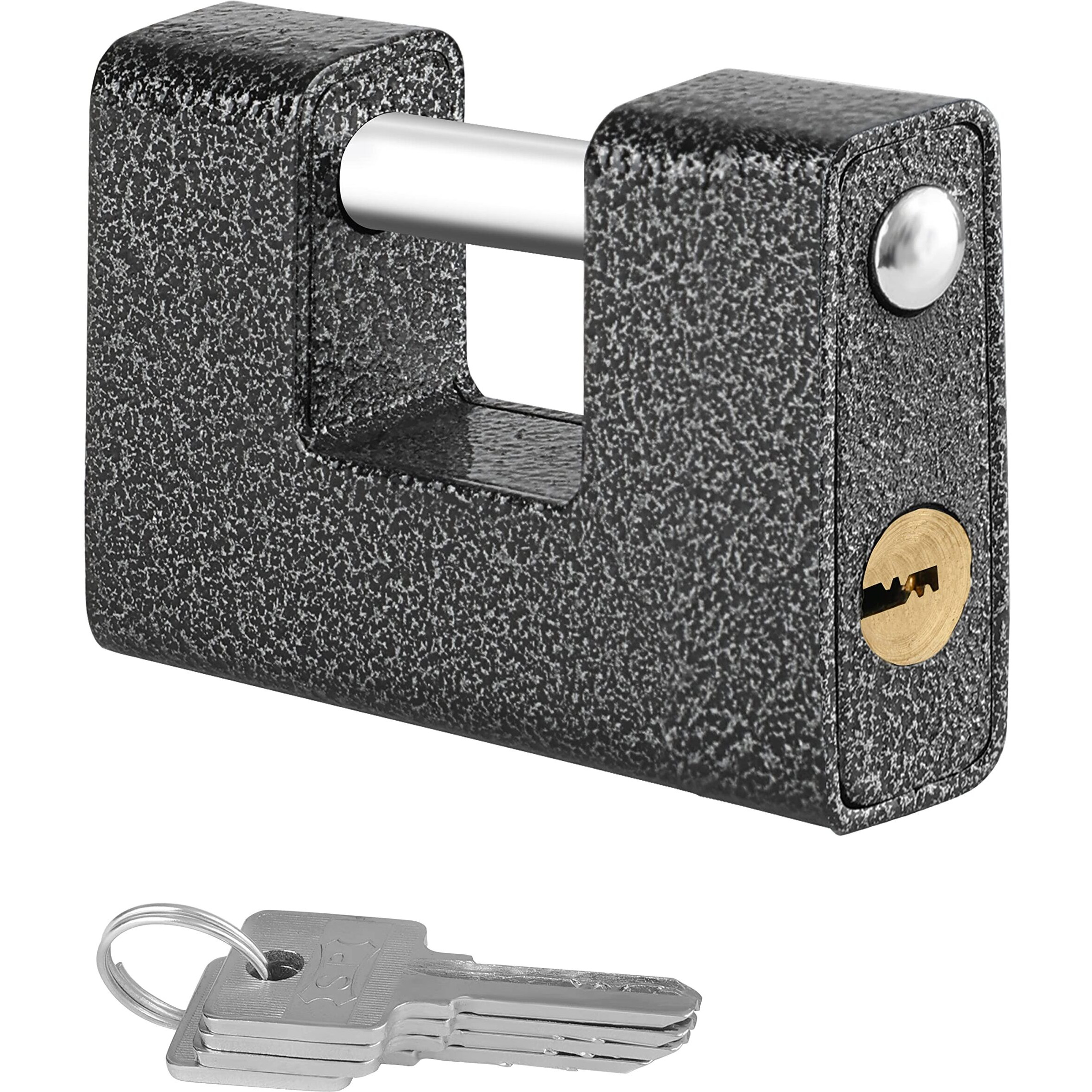 About Space Heavy Duty Padlock With 4 Keys - 814G Hardened Steel Security Padlock With Anti Drill & Pick Cylinder Security Shackle Chain Lock For Garage,Door,Containers,Shutter,Locker,Warehouse,Gates