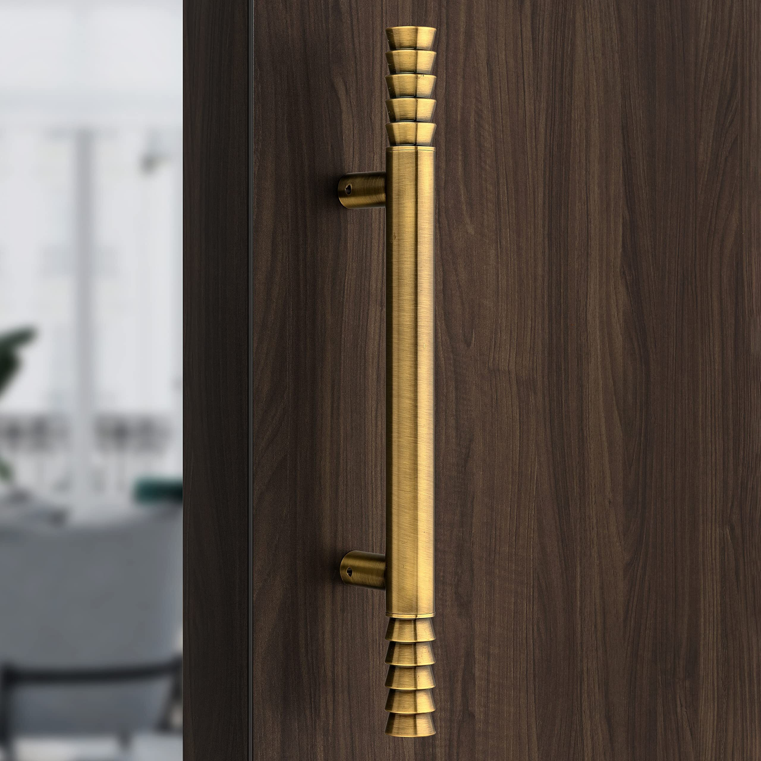 Plantex Stainless Steel Lotus Main Door Handle/Door Handles For Main Door/Wooden & Glass Door Handle (Brass Antique Finish), Pull Handle - 3 Years Warranty