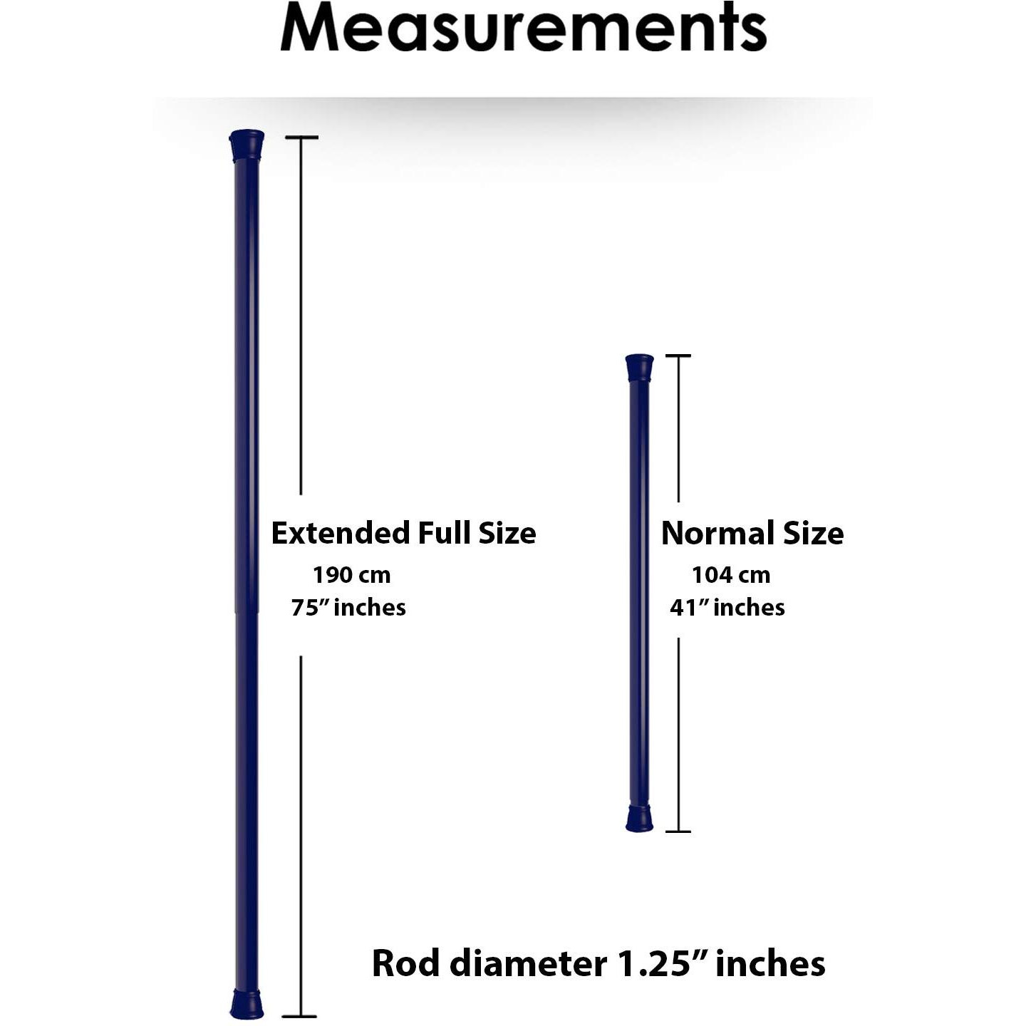 Story@Home Adjustable-Length Shower Curtain Tension Rod, 41-70 Inches, Rustproof Metal, Lightweight, Blue - Perfect For Easy Installation And Stylish Bathroom Decor.
