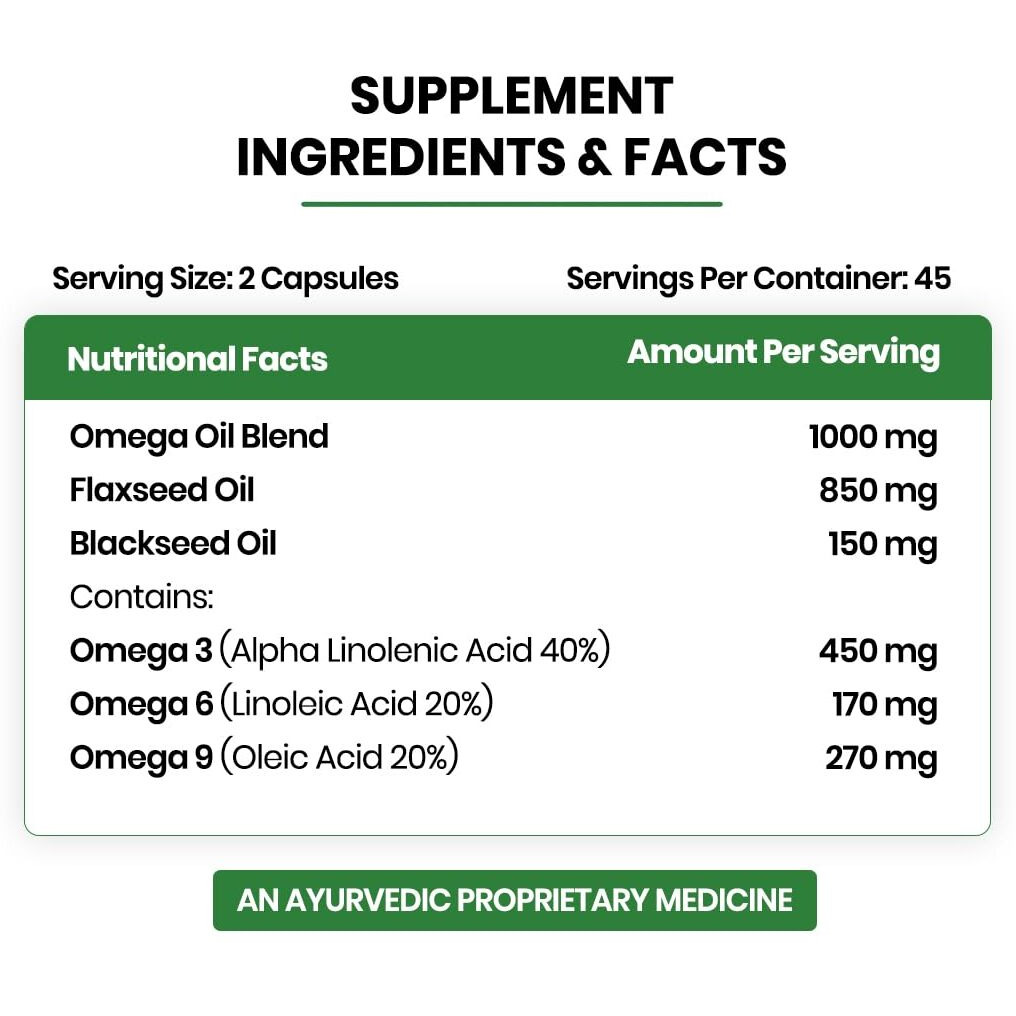 Himalayan Organics Flax Seed Oil Omega 3 6 9 Vegan Natural Nutrition Supplement For Muscle , Bone , Heart & Skin - Veg Capsules 90 Count