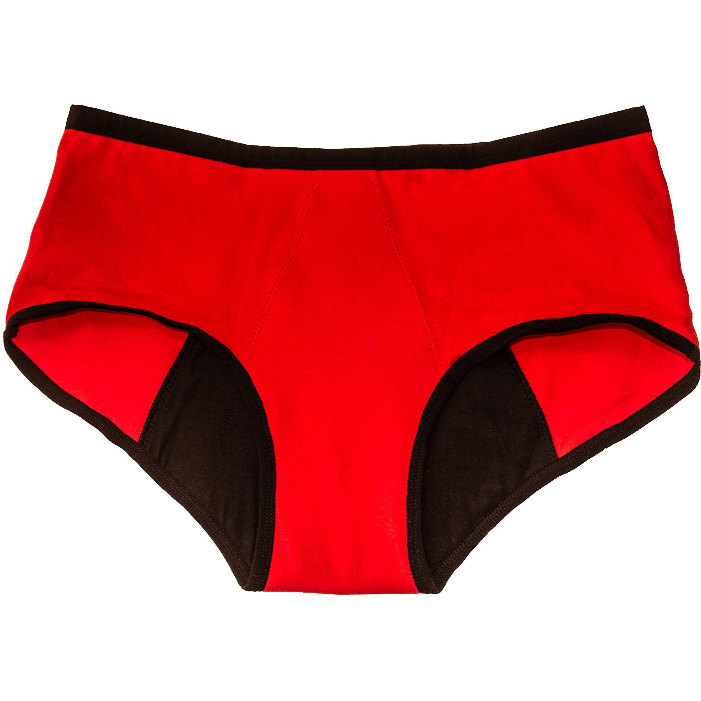 Healthfab  The Fabulous You Cotton Blend Gopadfree Heavy Period Panty Hipster Leak Proof Underwear For Medium To Heavy Flow,Reusable For 2 Years Without Pads (Red,Xl),Pack Of 1,Women