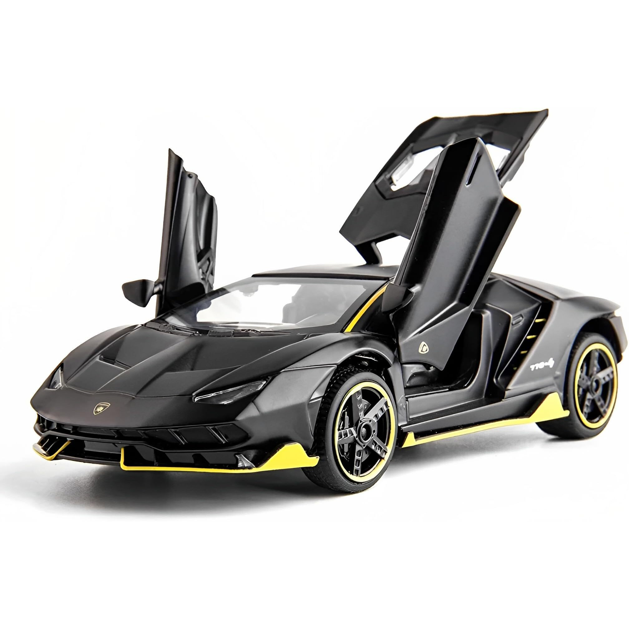Kiddie Galaxia Die-Cast Metal Lamborghini Car Toy Model Car Pull Back Car Super Car With Openable Doors With Sound & Light For Birthdays Gift Party Decorations Great For Kids Boys Girls&Adults,Black