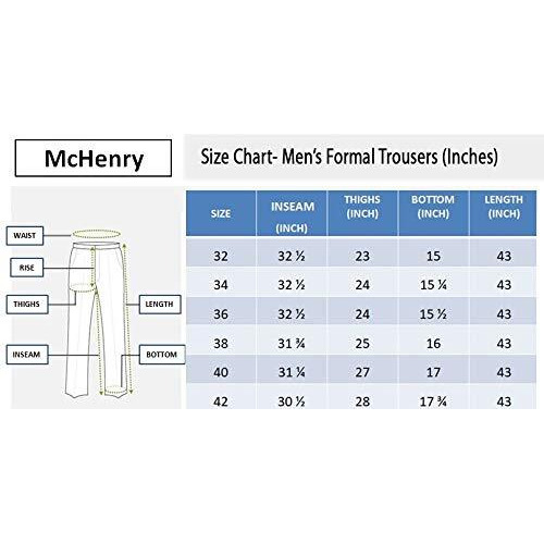 Mc Henry Men's Solid Formal Regular Fit Polyviscose Darkbrown Trousers(Brown4003-34_ColorBrown_Size34)