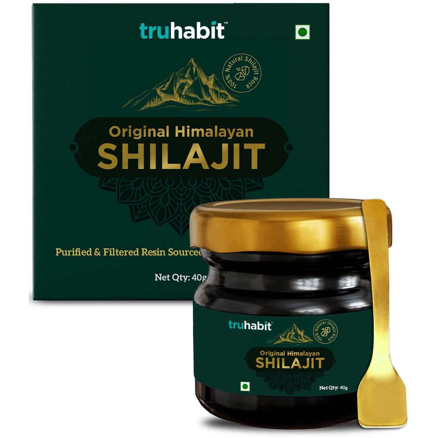 Truhabit Original Himalayan Shilajit (40G), Shilajeet Original, Silajit For Man/Woman Shilajit Original Resin, Silajit Original Himalayan Natural Stamina Booster