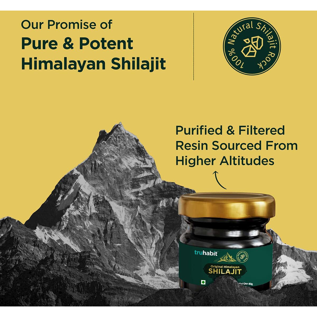 Truhabit Original Himalayan Shilajit (40G), Shilajeet Original, Silajit For Man/Woman Shilajit Original Resin, Silajit Original Himalayan Natural Stamina Booster