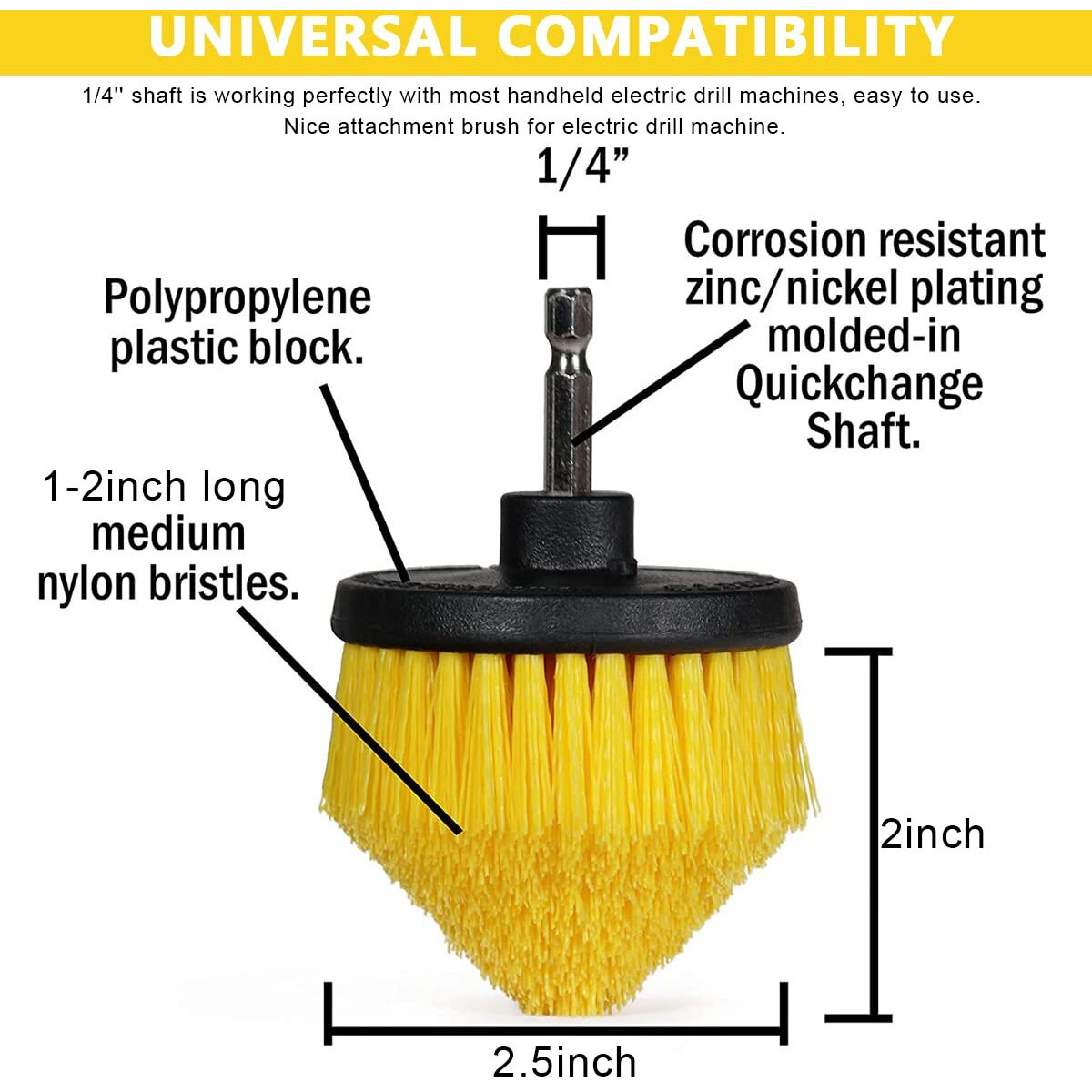 Sthira 5Pcs Power Drill Scrubber Brush Set, Multi-Function Drill Brush Attachment, 5 Type Of Scrubber, Scrubber Brush For Bathroom, Floor, Shower, Corner, Wheel Hub, Sink (Without Drill Machine)